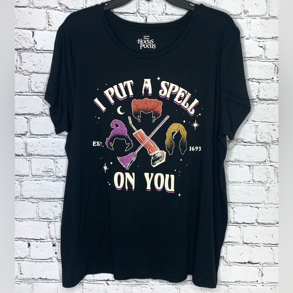 Disney Halloween Graphic Women’s XL I Put a Spell on You T-Shirt Black- NWT